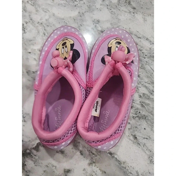 Disney Baby Girl Water Shoes, Size L 9/10 Pink Minnie Mouse Non-Slip Water Shoes - Picture 3 of 7